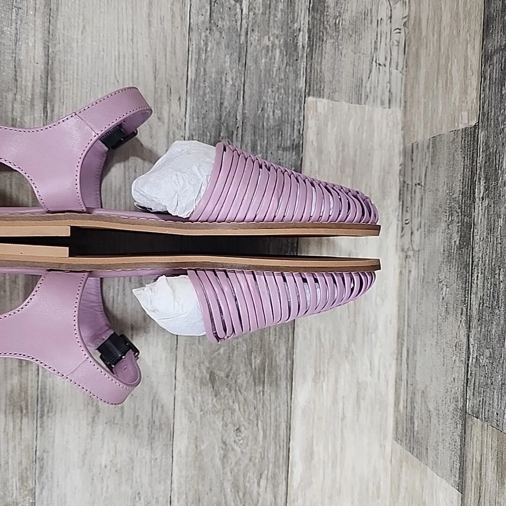 Free‎ People Womens Frankie Flats Size 7 Purple Leather Fisher NEW NWOB